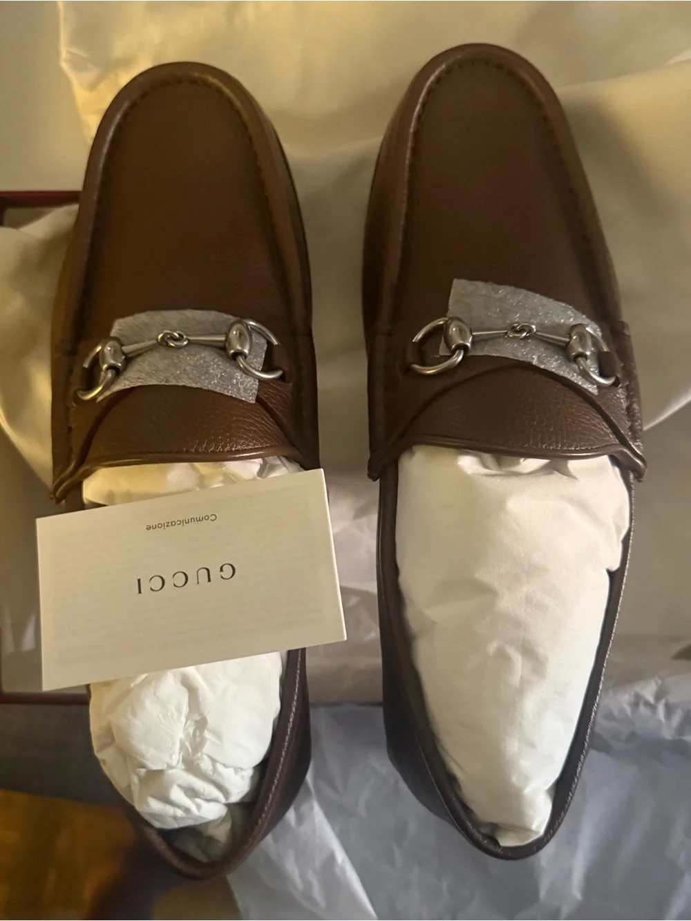 Gucci Bryanne Horsebit Leather Loafers – Nut Brown – Men’s Size 9 – Brand New